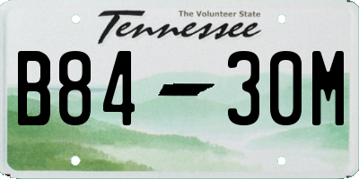 TN license plate B8430M