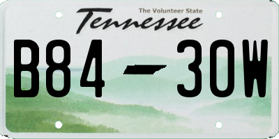 TN license plate B8430W
