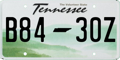 TN license plate B8430Z