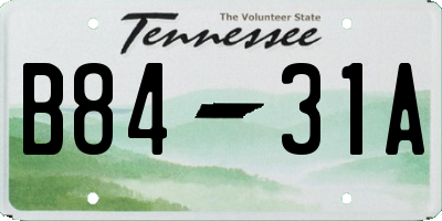 TN license plate B8431A