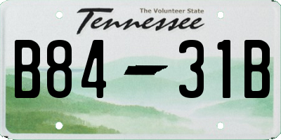 TN license plate B8431B