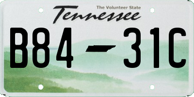 TN license plate B8431C