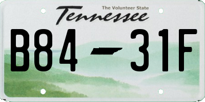 TN license plate B8431F