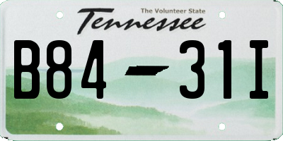 TN license plate B8431I