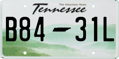 TN license plate B8431L