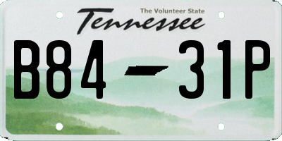 TN license plate B8431P
