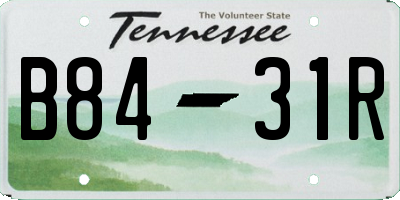TN license plate B8431R