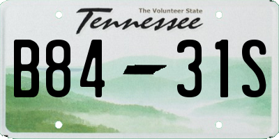 TN license plate B8431S