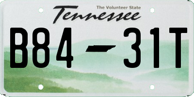 TN license plate B8431T