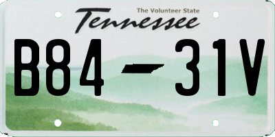TN license plate B8431V