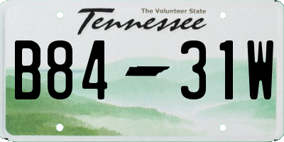 TN license plate B8431W
