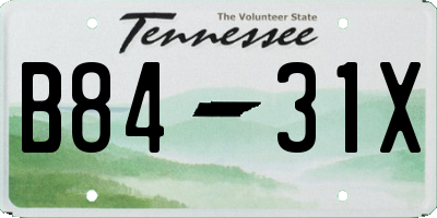 TN license plate B8431X
