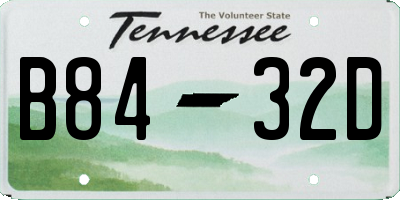 TN license plate B8432D