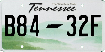 TN license plate B8432F