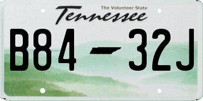 TN license plate B8432J