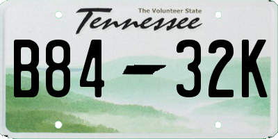 TN license plate B8432K