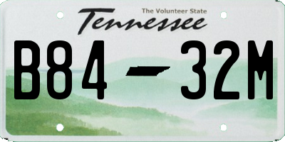 TN license plate B8432M