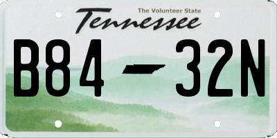 TN license plate B8432N