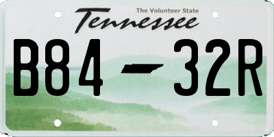 TN license plate B8432R