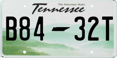 TN license plate B8432T