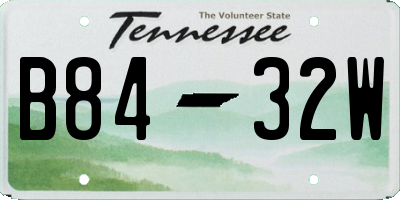 TN license plate B8432W