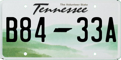 TN license plate B8433A