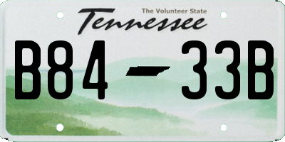 TN license plate B8433B