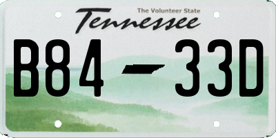 TN license plate B8433D