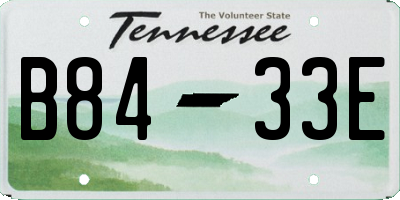 TN license plate B8433E