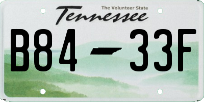 TN license plate B8433F