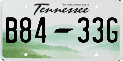 TN license plate B8433G