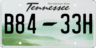 TN license plate B8433H