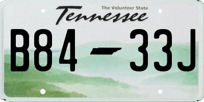 TN license plate B8433J