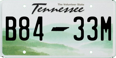 TN license plate B8433M