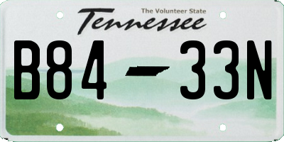 TN license plate B8433N