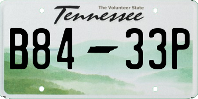 TN license plate B8433P