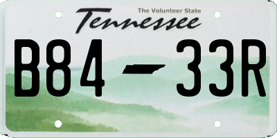 TN license plate B8433R
