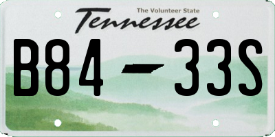 TN license plate B8433S