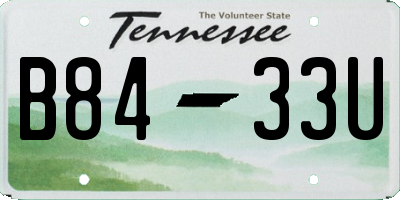 TN license plate B8433U