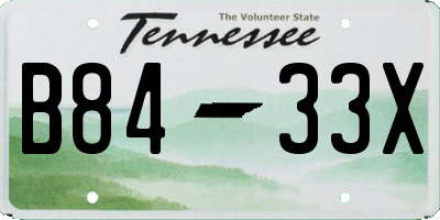 TN license plate B8433X