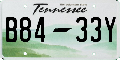 TN license plate B8433Y