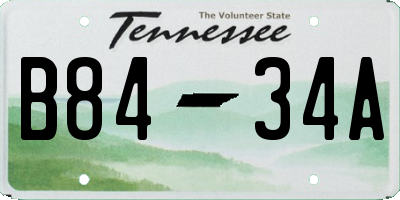 TN license plate B8434A