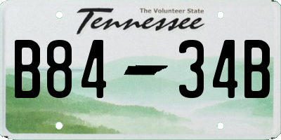 TN license plate B8434B