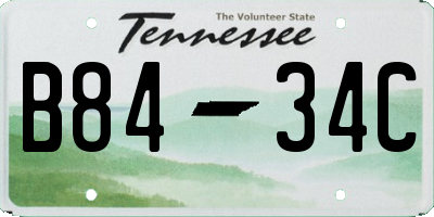 TN license plate B8434C