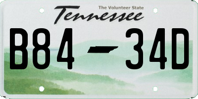 TN license plate B8434D