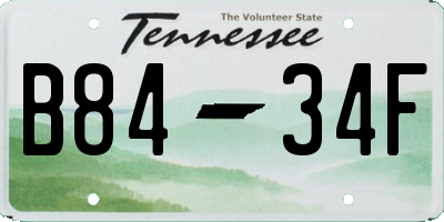 TN license plate B8434F