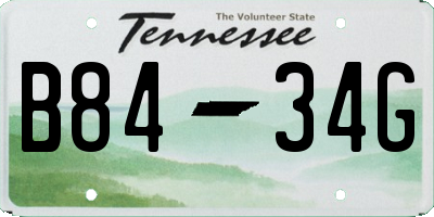TN license plate B8434G
