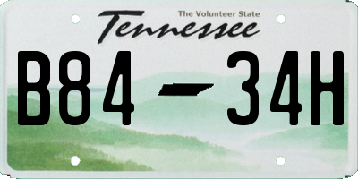 TN license plate B8434H