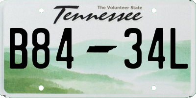TN license plate B8434L