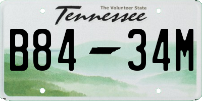 TN license plate B8434M